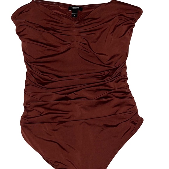 Rouched Rust Body Suit - Picture 2 of 3